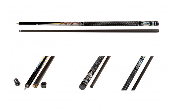 Кий / пирамида 2-pc "Winner Carbon 003" (черно-серая) тактильная оплетка